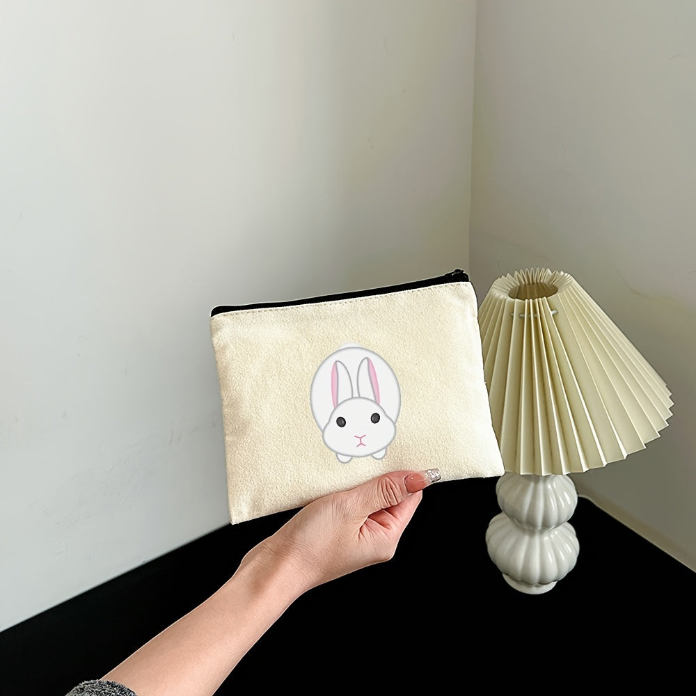 Rabbit Print Canvas Wash Bag