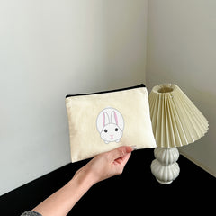 Rabbit Print Canvas Wash Bag