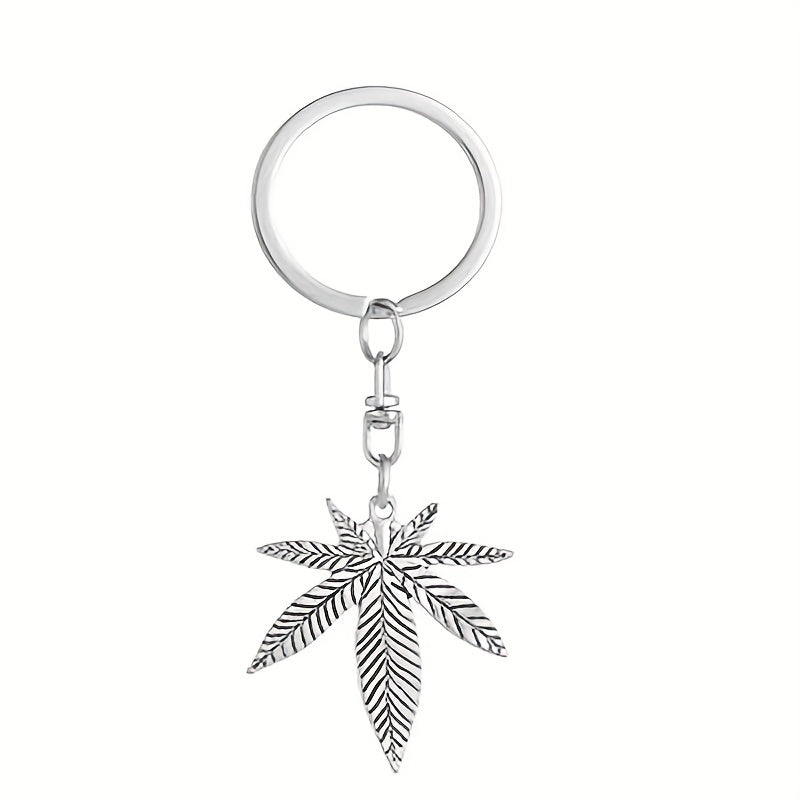 Maple Leaves Keychain Plant Key Chains Purse Bags Keyrings Key Holder Women