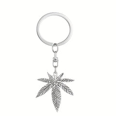 Maple Leaves Keychain Plant Key Chains Purse Bags Keyrings Key Holder Women