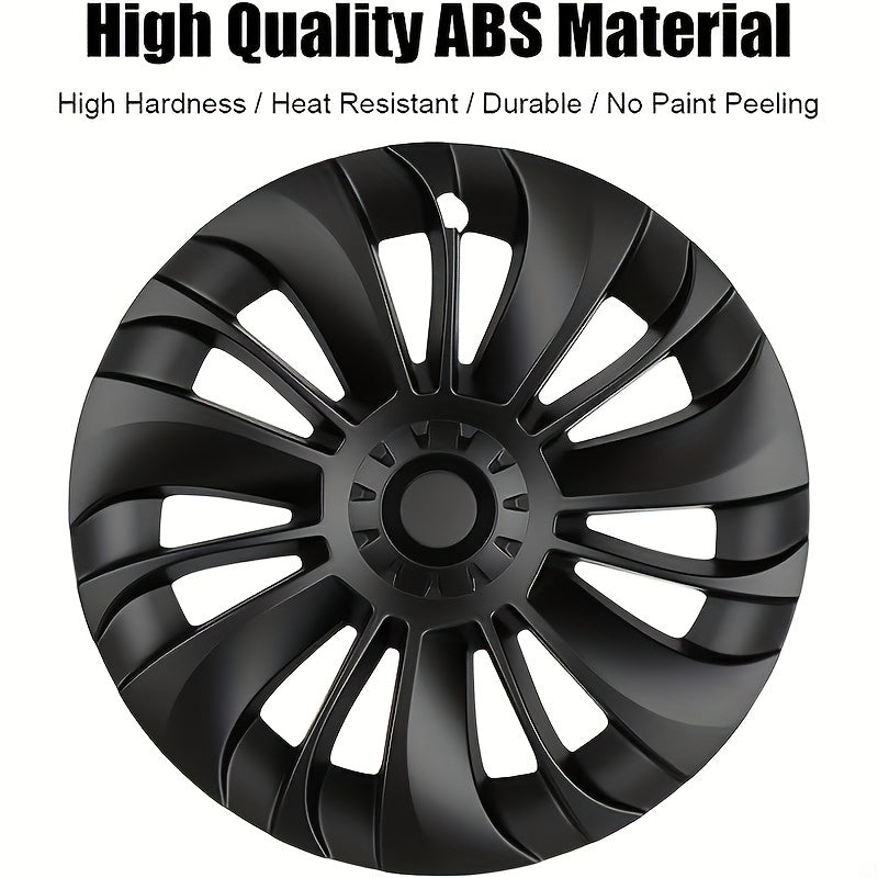 Matte Hubcap Wheel Covers 4Pcs 48 26 Cm Replacement For Model Y