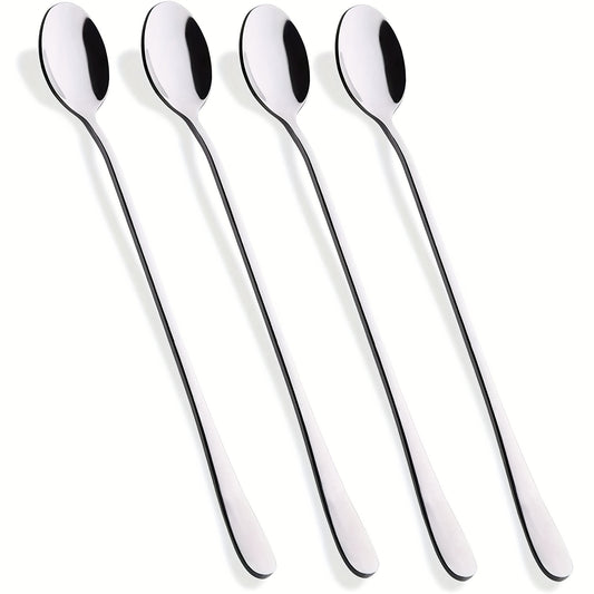 4pcs Stainless Steel Long handled Ice Cream Scoop Cocktail Stirring Spoon