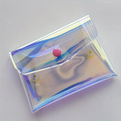 Mini Wallet Transparent Colorful Money Bag Portable Button Coin Purse