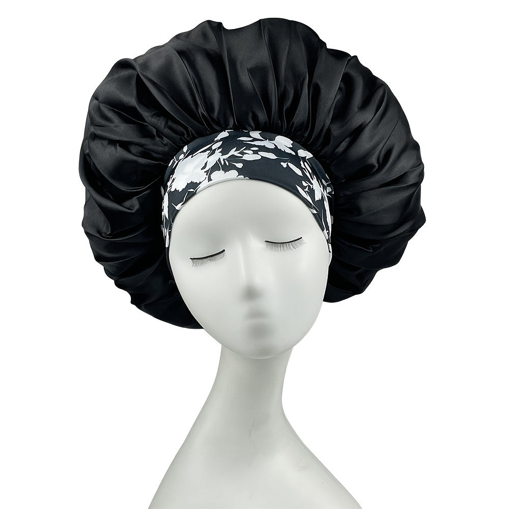 Printed Silk Wide Side Ladies Sleeping Cap