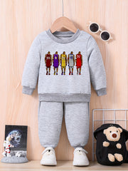 Baby Basketball Players Team Outfit Long Sleeve Sweatshirt Trousers Set