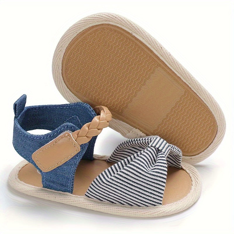 Bowknot Open Toe Sandals For Baby Girls Lightweight Anti Slip Sandals