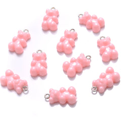 10pcs 10x20mm Bear Charms Acrylic Pendant Jewelry Making Supplies