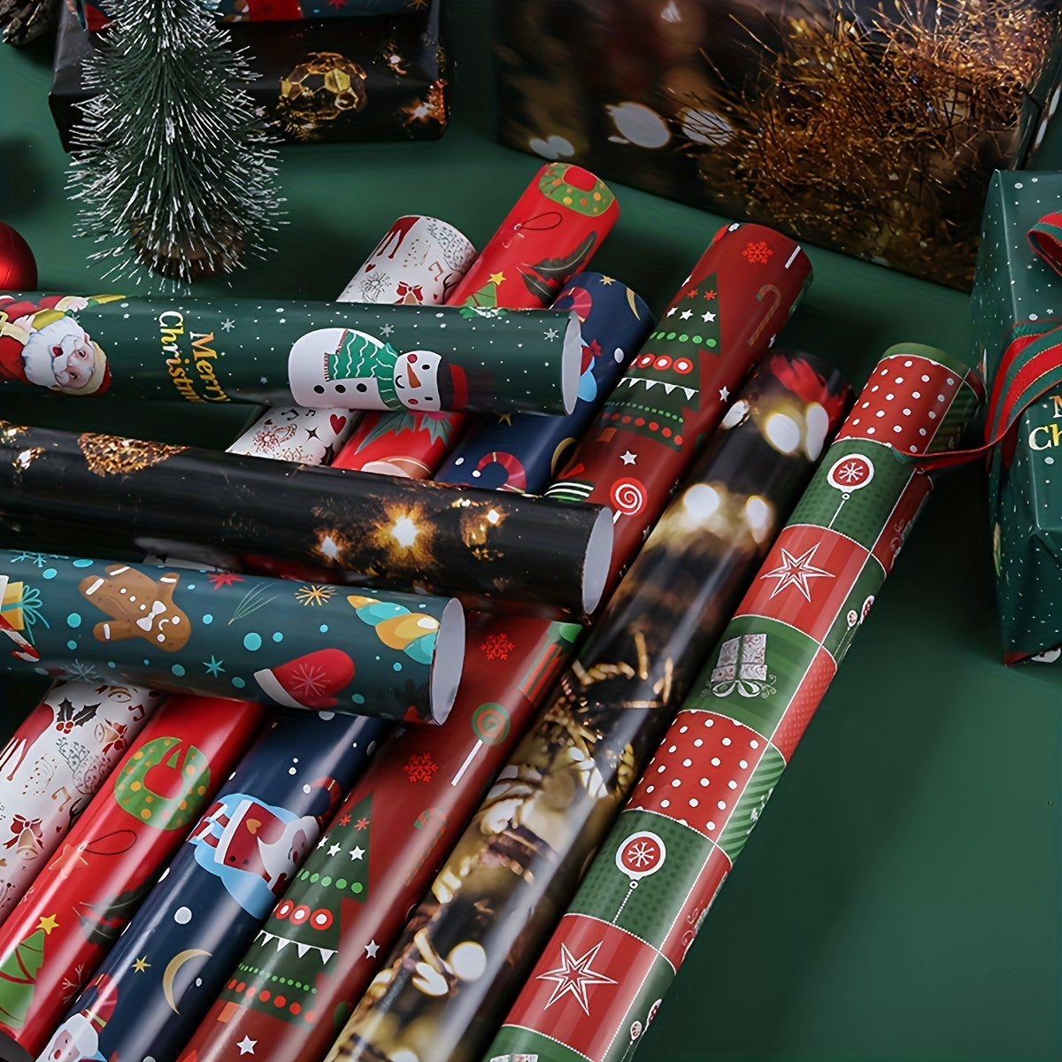 5pcs Christmas Gift Wrapping Paper for DIY Gift Packaging