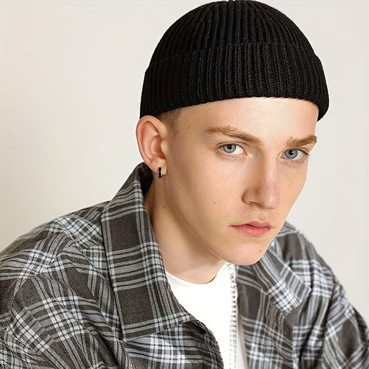 Unisex Knitted Solid Winter Beanie Hat Warm Bonnet Cap