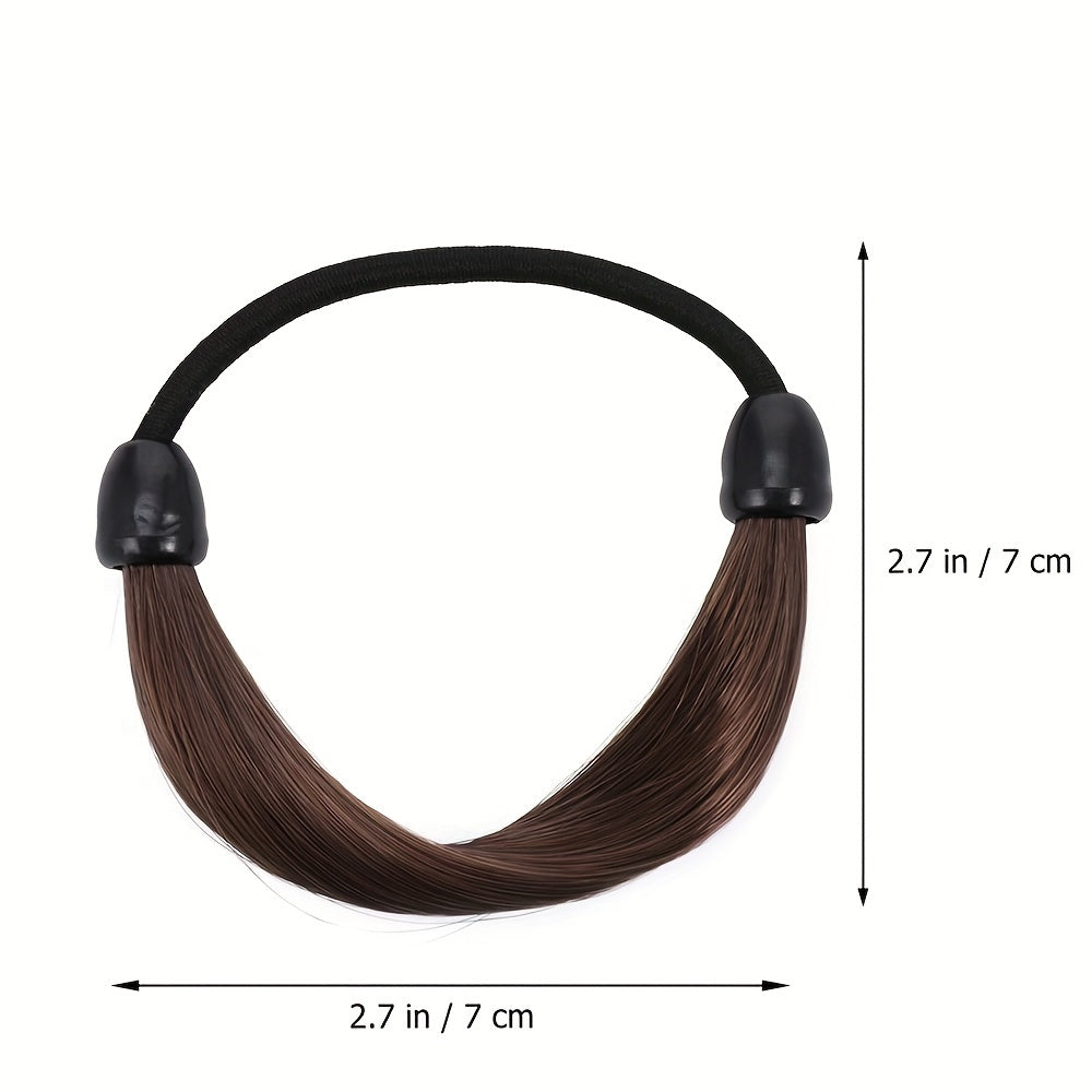 4pcs Braided Elastic Hair Rope Ponytail Holder Rubber Band