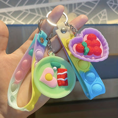Cartoon Kitchen Keychain Steamer Bag Pendant Student Keychain