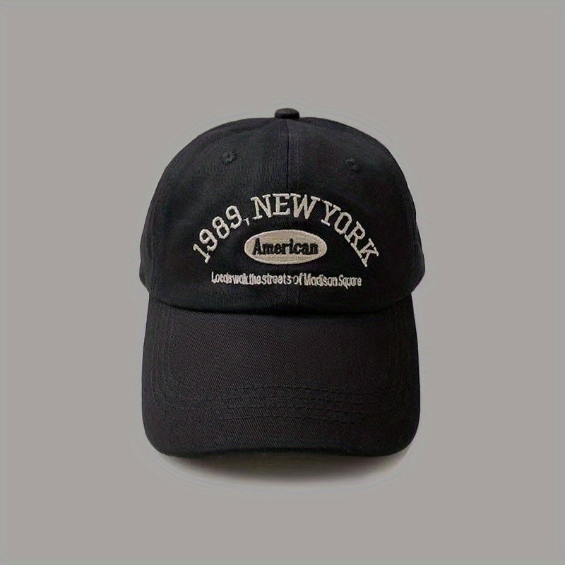 Unisex Breathable Adjustable Baseball Cap with Letter Embroidery