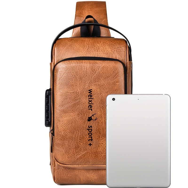 WEIXIER Men's Shoulder Messenger Bag with USB Charging Port