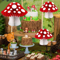Enchanting 3D Mushroom Honeycomb Balls for Jungle Wonderland Party