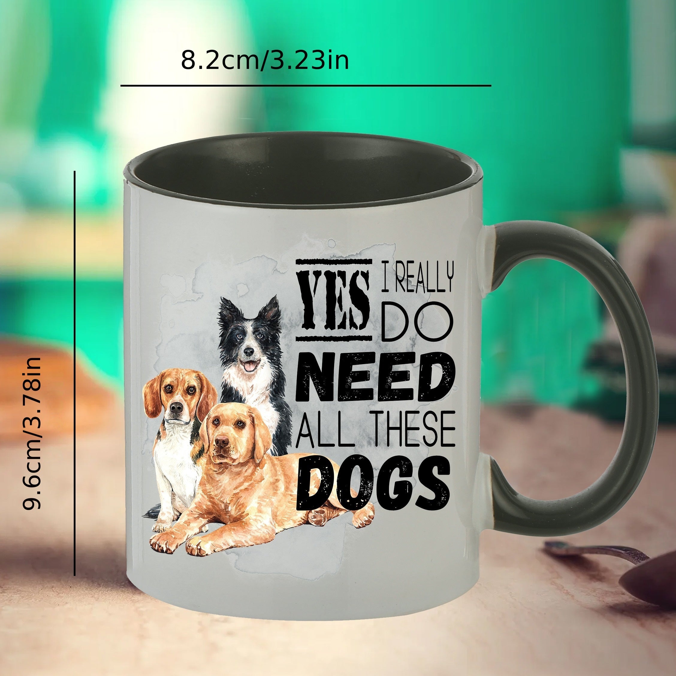 11oz Creative Dog Pattern Ceramic Mug Portable Coffee Cup