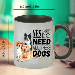 11oz Creative Dog Pattern Ceramic Mug Portable Coffee Cup