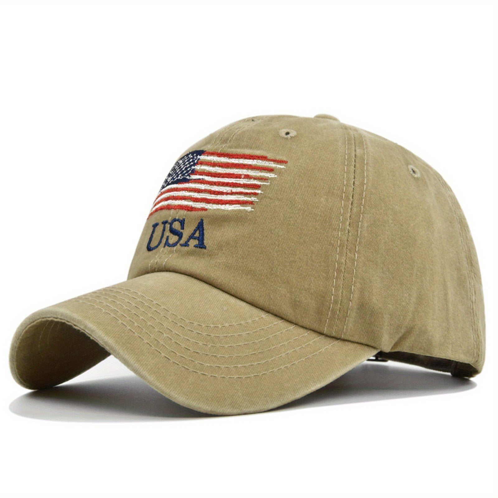 Flag Embroidery Baseball Cap Vintage Distressed Dad Hat Independence