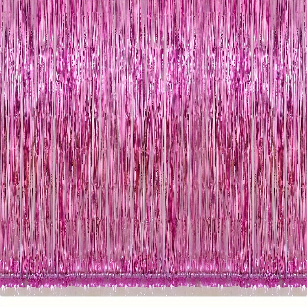 2pcs Pink Foil Tassel Curtains Party Wedding Decor