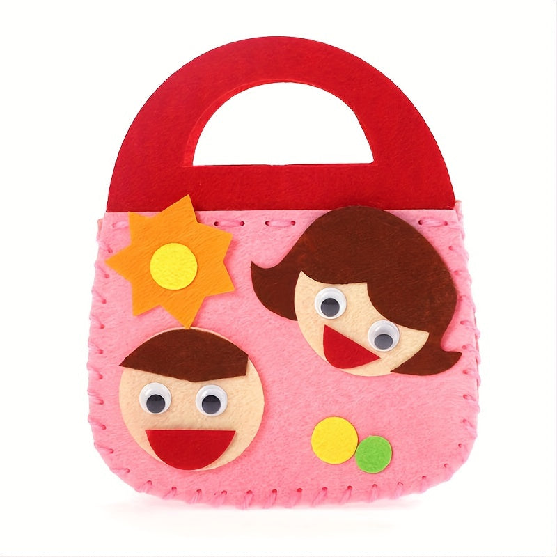 Kids Handbag Sewing Kit with Safety Needle & Felt Fabric