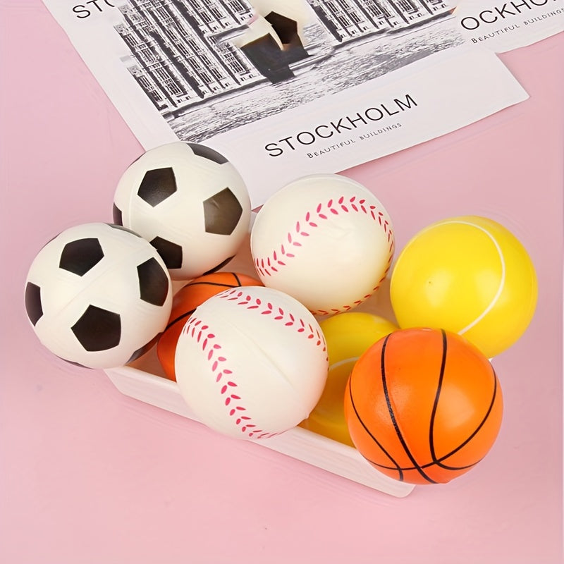 Sports Balls Stress Relief Toys Rugby Football Basketball Baseball Bouncy Ball