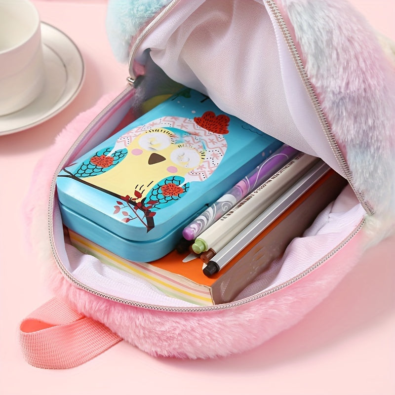 Unicorn Plush Small Schoolbag Girl's Casual Backpack Cartoon Storage Bag