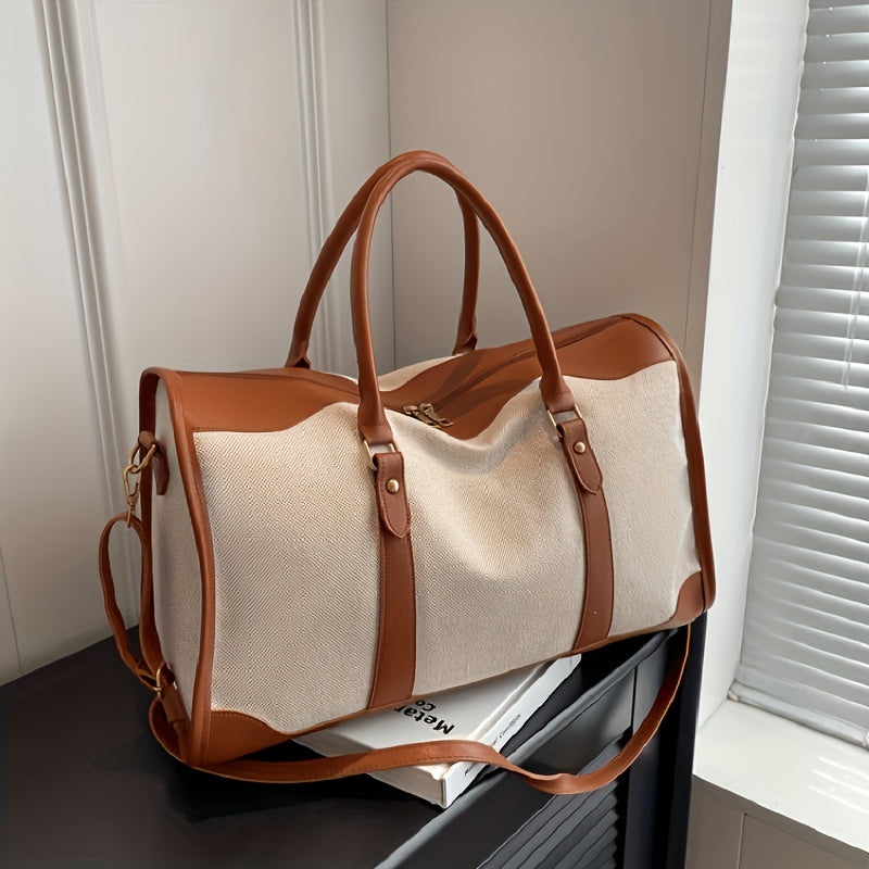 Large Canvas Tote Bag Short Distance Travel Shoulder Crossbody Commuter Bag