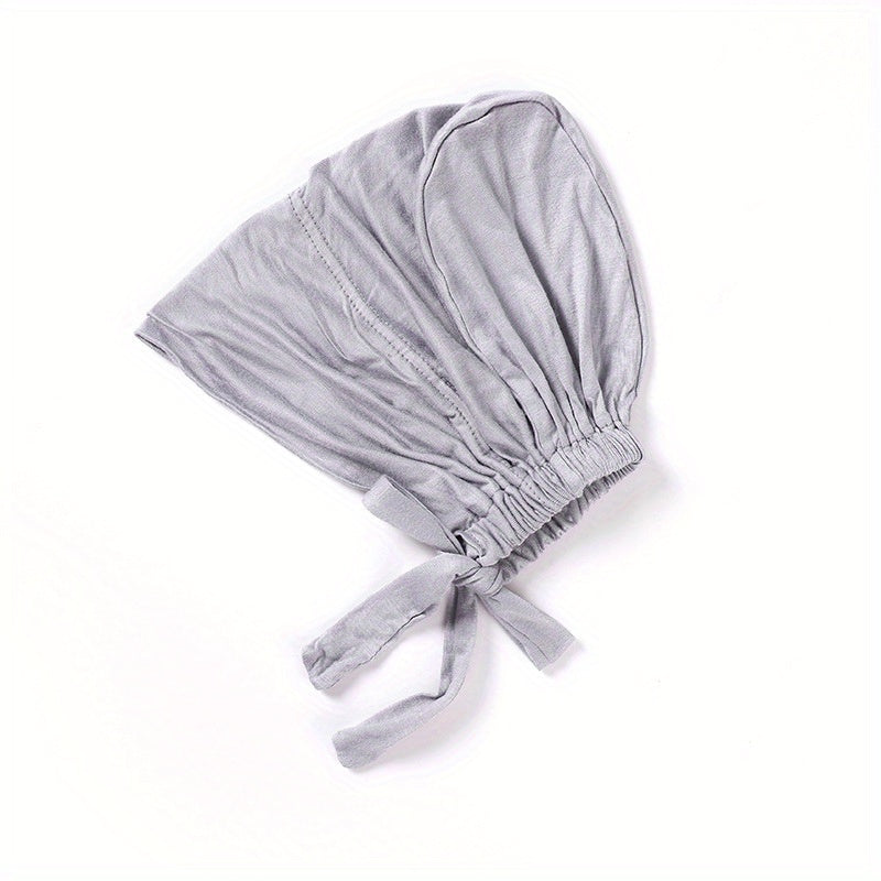 Solid Inner Cap Elastic Turban Soft Head Wrap Casual Underscarf