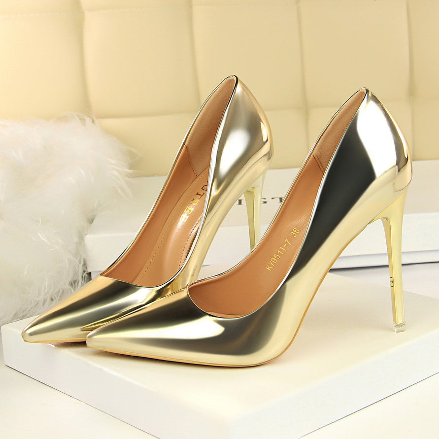 Glitter Stiletto Pumps - Pointed Toe High Heel Shoes