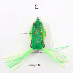 Artificial Large Frog Fishing Lure Crank Bait Hooks Bass Tackle