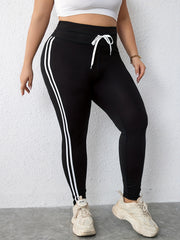  Sports Leggings Women's Plus Stripe Print Yoga Leggings
