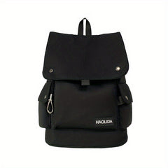 Casual Flap Backpack Drawstring School Bag Nylon Outdoor Travel Daypack