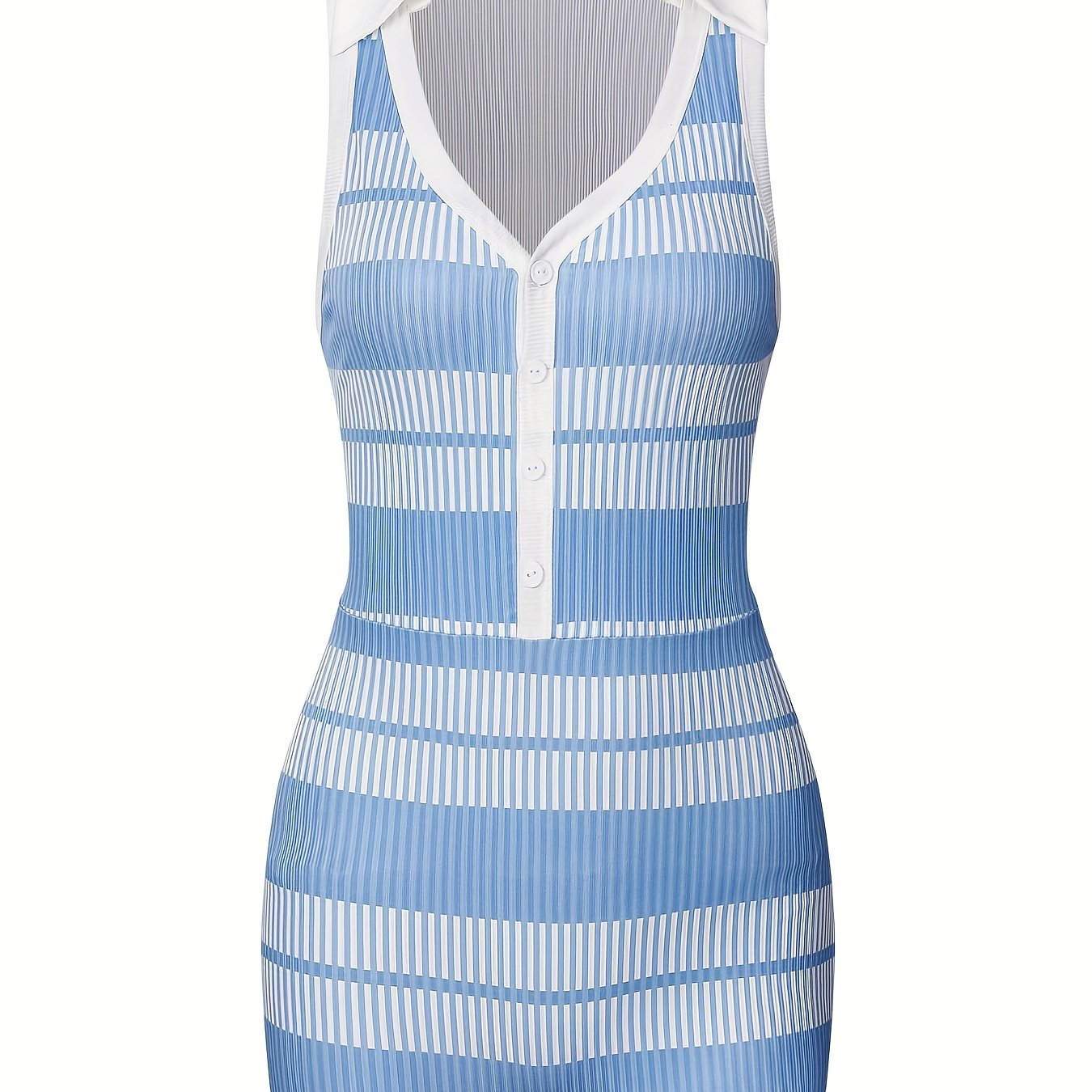 Striped V Neck Romper Jumpsuit Casual Sleeveless Women's Clothing