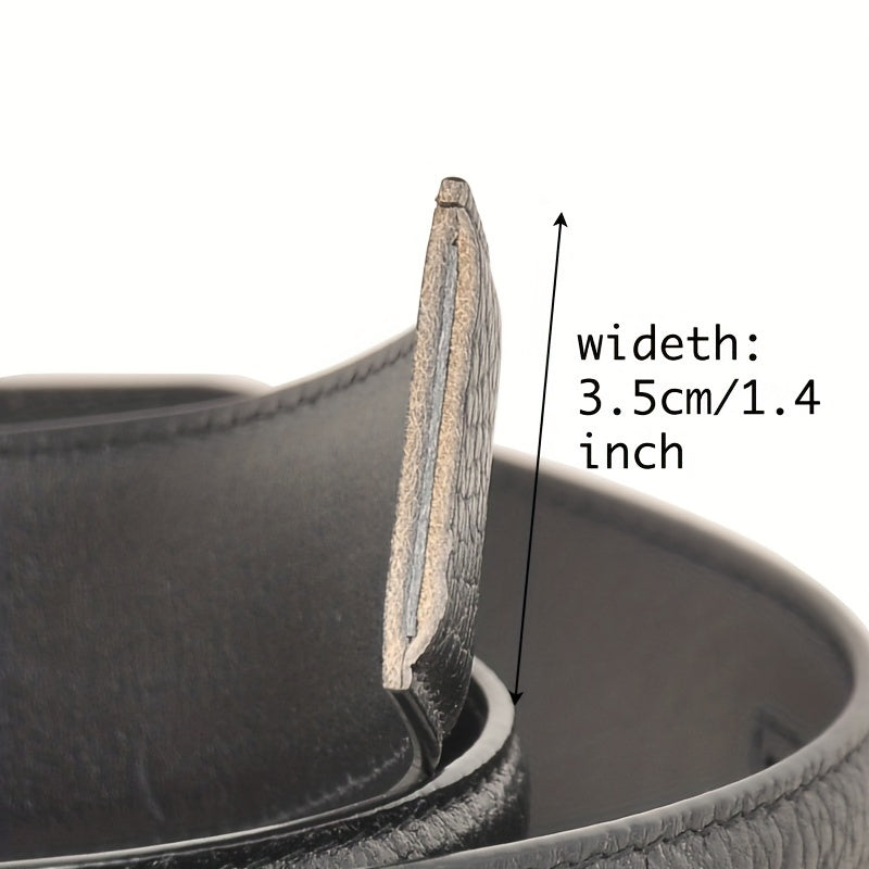 Men's Leather Belt Automatic Buckle Waist Strap