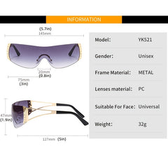 Y2K Wrap Around Sunglasses Gradient Lens Eyewear