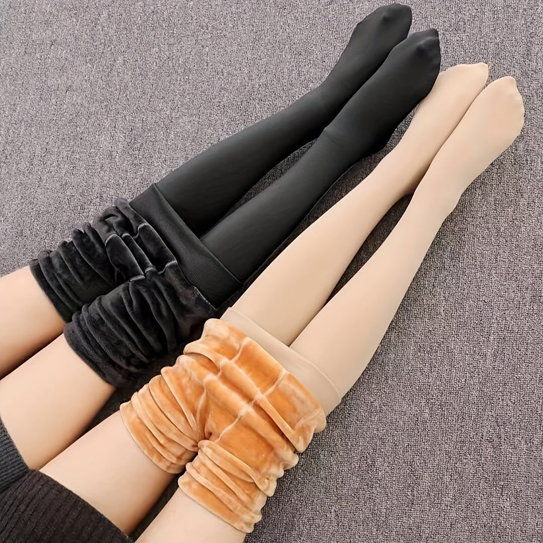 Plush Lined Tights High Waist Thermal Leggings Women's Stockings