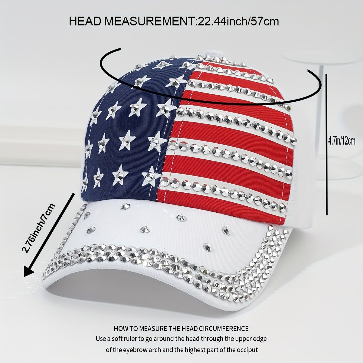Rhinestone Baseball Cap for Couples Adjustable Sports Hat