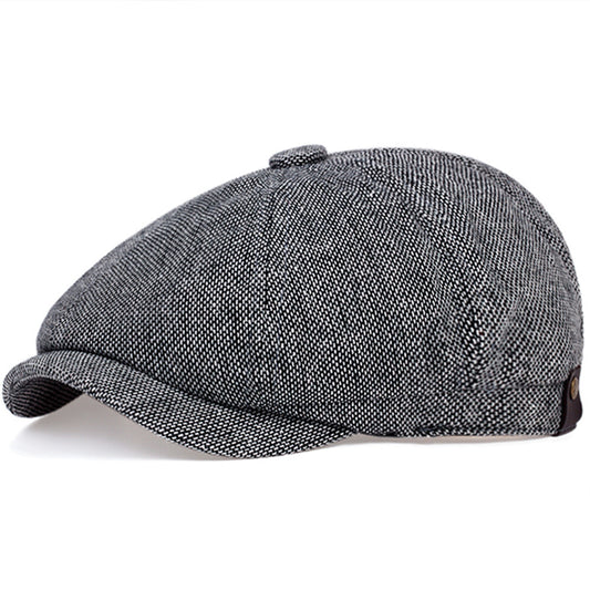 Men's Classic Newsboy Cap in Black