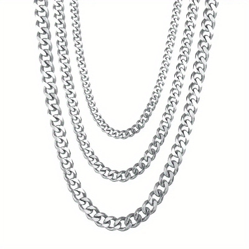 Titanium Steel Men's Necklace Stainless Steel Cuban Chain