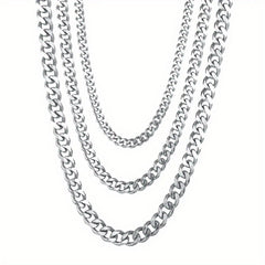 Titanium Steel Men's Necklace Stainless Steel Cuban Chain