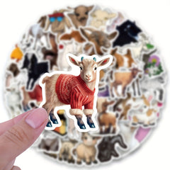 62pcs Goat Vinyl Stickers for Water Bottle Laptop Luggage Cup Computer