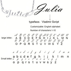 Personalized Angel Wings Pendant Name Necklace Custom Engraved Letter Hollow Cut