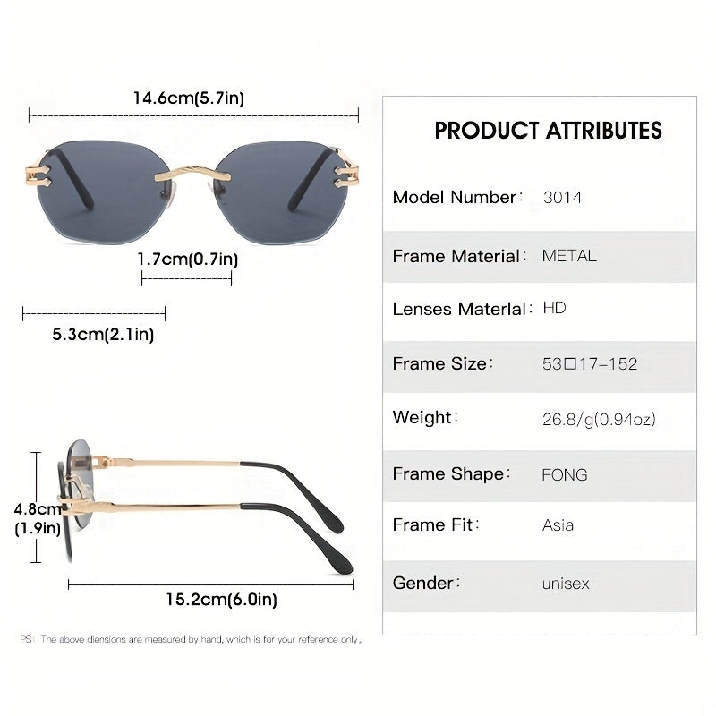 Retro Rimless Sunglasses 3014 Catch all