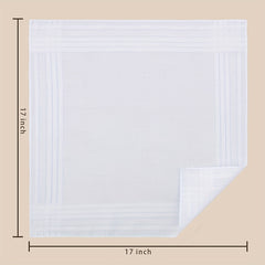 12pcs Striped Handkerchief Plain Casual Hankies Small Square Scarf