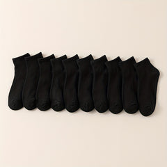 10 Pairs Solid Short Socks Women's Stockings & Hosiery