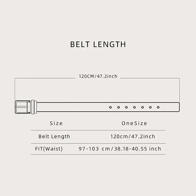 Men's Twill Alloy Pin Buckle Belt PU Leather Casual