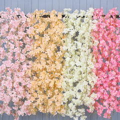 Artificial Cherry Rattan Decorative Flower Vine 70in 135pcs Flower