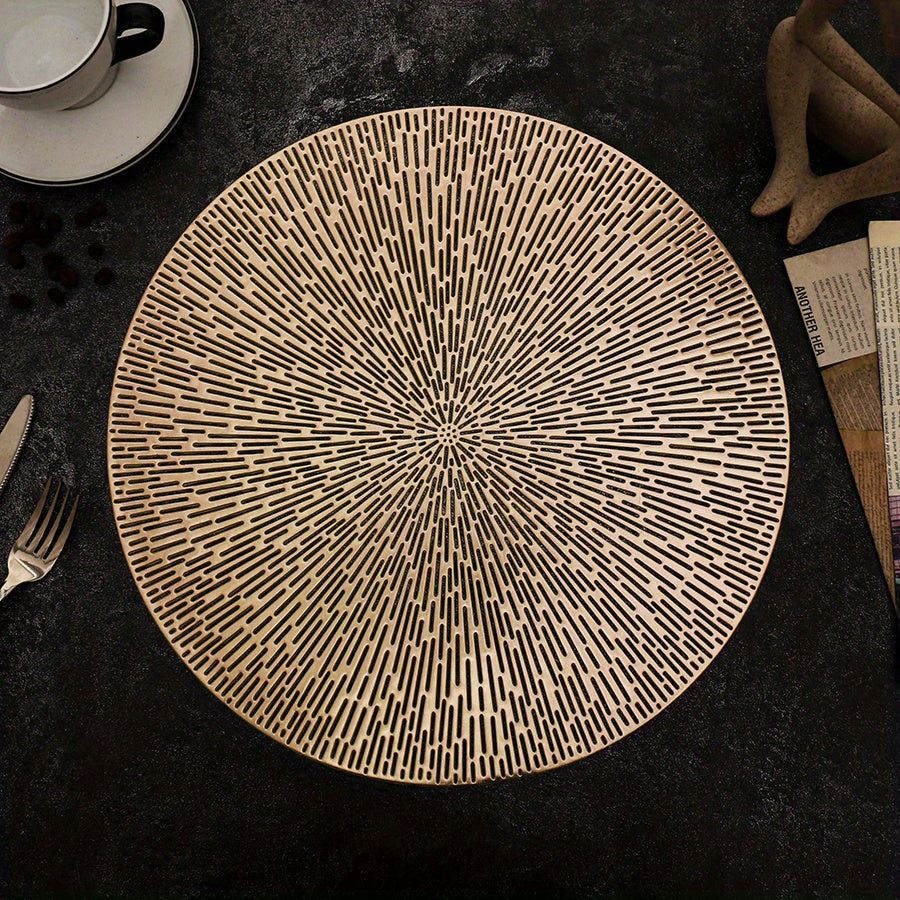 Golden Eye Of Heaven Pattern Placemats - Set of 6 - Round Hollow Design