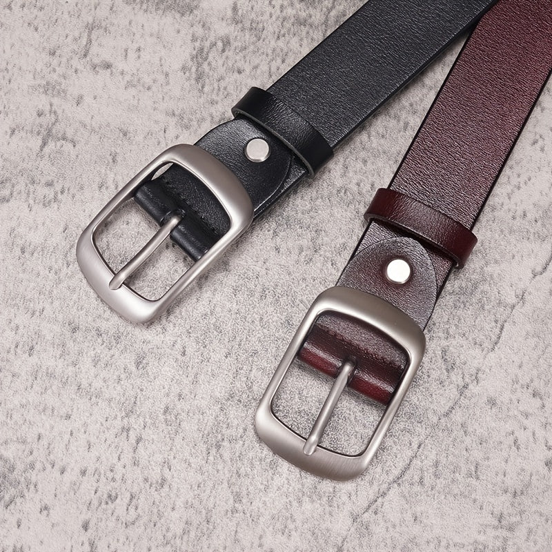 Women Leather Belts For Jeans Pants Dress Belt With Metal Pin Buckle