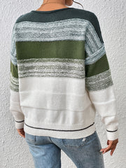  Colorblock Sweater Women's Long Sleeve Pullover Jumper
