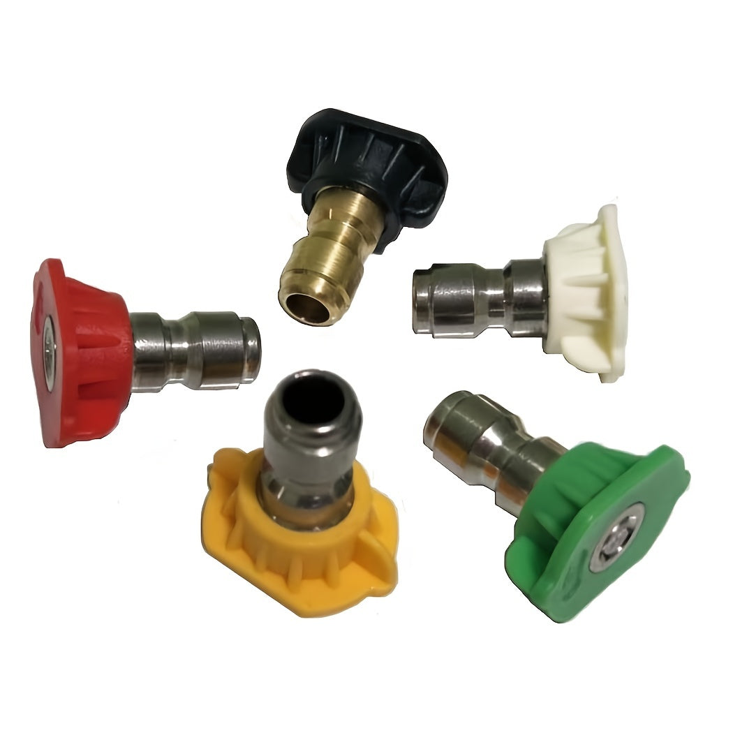5pcs High Pressure Washer Nozzle Tips 2.54 10 Male Thread 0-15-25-40 Degree
